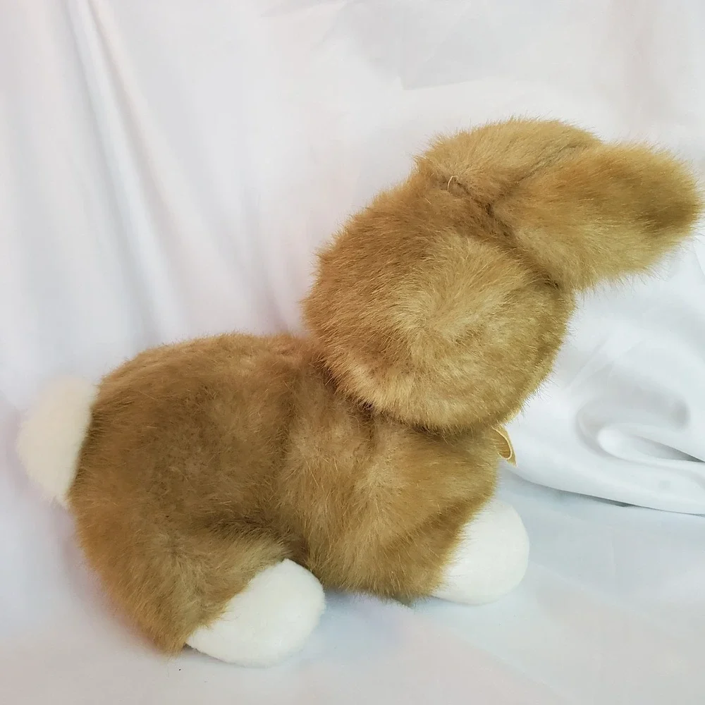 VTG Walmart‎ Bunny Rabbit Brown with Yellow Bow White Feet Plush Stuffed Animal